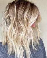 Cool Blonde Hair with Warm Roots Wigs 100% Real Human Hair for Caucasian | Free Shipping